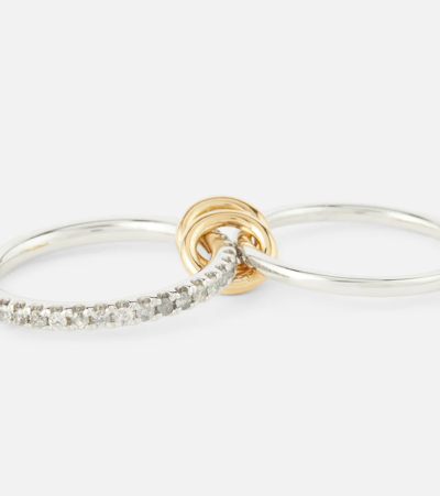 Spinelli Kilcollin Marigold Sterling Silver And 18kt Gold Ring With Diamonds In Silver