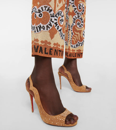 Christian Louboutin Nudes Degrachick Suede Sandals In Nude 4