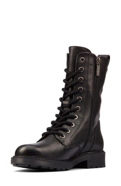 Shop Clarks Orinoco 2 Style Combat Boot In Black Leather