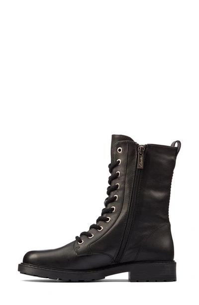 Shop Clarks Orinoco 2 Style Combat Boot In Black Leather