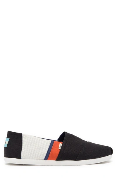 Shop Toms Alpargata Knit Slip-on Sneaker In Black White Color