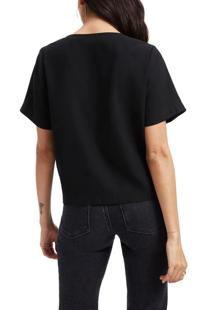 Shop Good American Woven Pocket T-shirt In Black