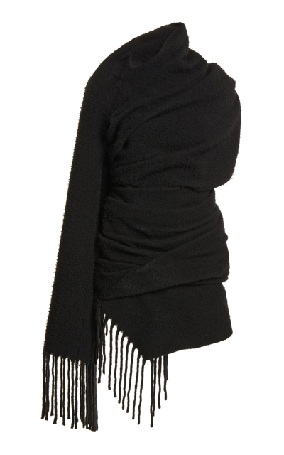 Shop Balenciaga Women's Knit Scarf Dress In Black