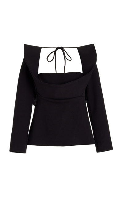 Shop Rosie Assoulin Women's Charlies Bib-front Cotton Top In Black