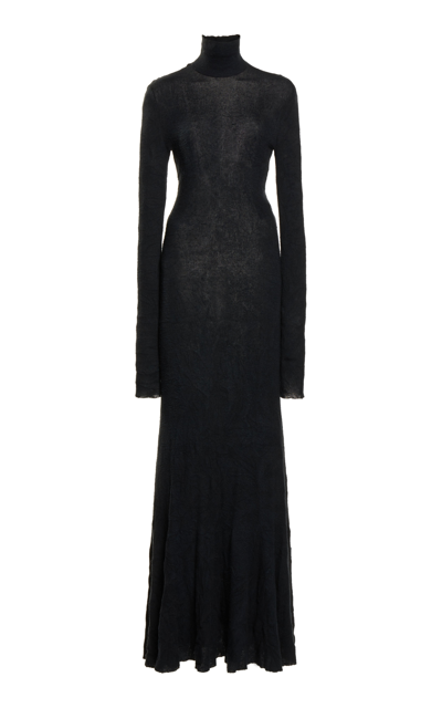 Shop Balenciaga Knit Maxi Dress In Black