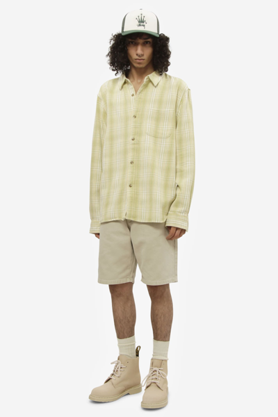 Shop Stussy Beach Plaid Shirt In Green