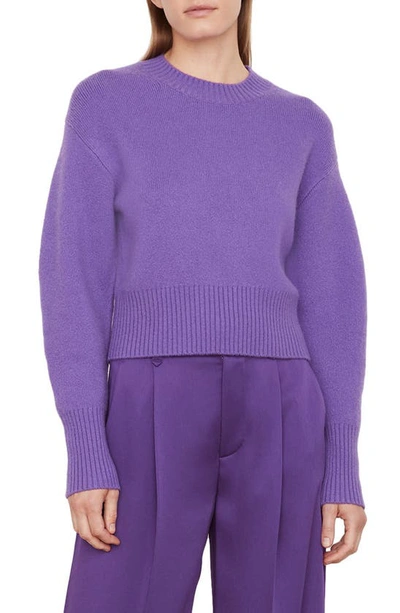 Shop Vince Crewneck Puff Sleeve Sweater In Zinnia