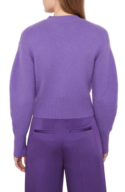 Shop Vince Crewneck Puff Sleeve Sweater In Zinnia