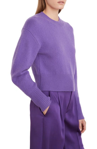 Shop Vince Crewneck Puff Sleeve Sweater In Zinnia