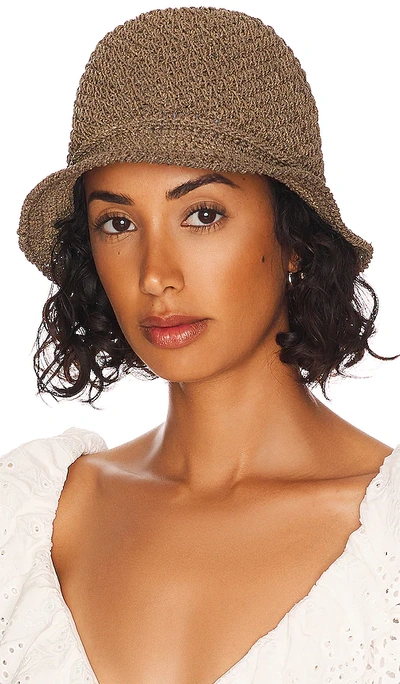 Shop Janessa Leone Harriet Hat In Dark Sage