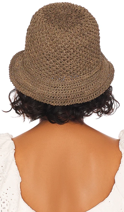 Shop Janessa Leone Harriet Hat In Dark Sage