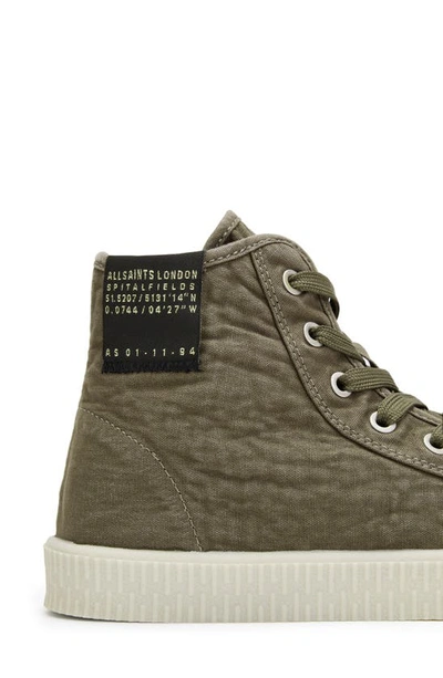 Shop Allsaints Demmy High Top Sneaker In Khaki Green