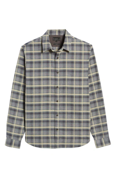 Shop Vince Willow Classic Fit Plaid Cotton Button-up Shirt In Med H Grey