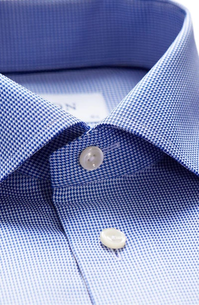 Shop Eton Contemporary Fit Houndstooth Cotton Dress Shirt In Blue
