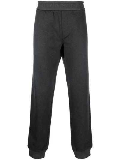 Shop Versace Cotton-cashmere Blend Track Pants In Grey