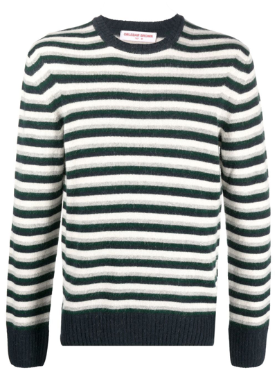 Shop Orlebar Brown Stripe-print Knit Jumper In Neutrals