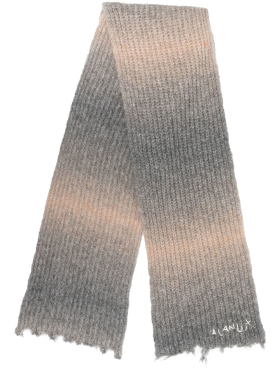 Shop Alanui Ice Caves Ribbed-knit Scarf In Grau