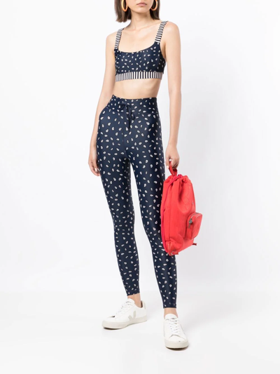 The Upside Nina Paisley-print Sports Bra In Blue
