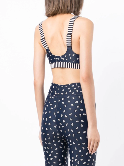 The Upside Nina Paisley-print Sports Bra In Blue