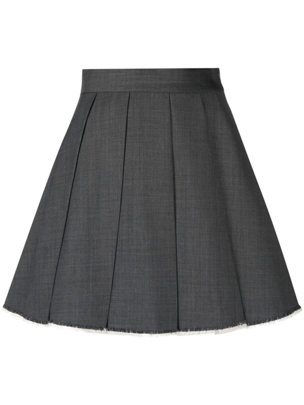 Shushu-tong Grey Pleated A-line Mini Skirt | ModeSens
