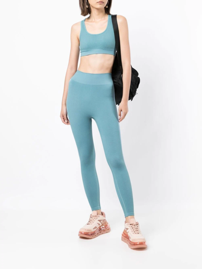 The Upside Seamless Striped Performance Leggings In Blue