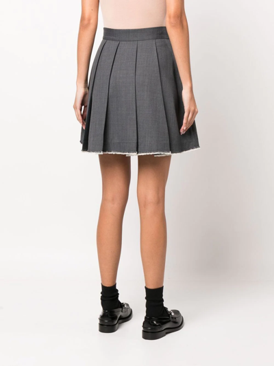 Shushu-tong Grey Pleated A-line Mini Skirt In Grau