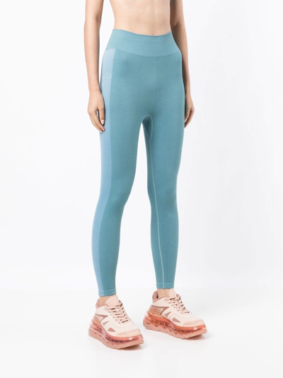 The Upside Seamless Striped Performance Leggings In Blue