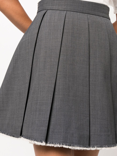 Shushu-tong Grey Pleated A-line Mini Skirt In Grau