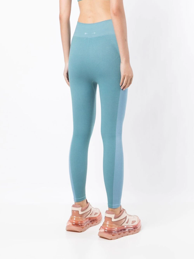 The Upside Seamless Striped Performance Leggings In Blue