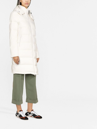 Shop Aspesi Padded Hooded Coat In Weiss