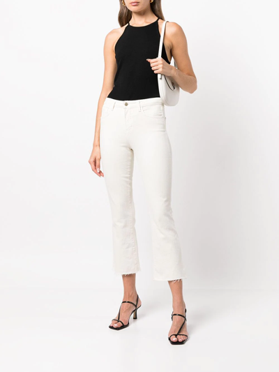 L Agence Kendra Cropped Flared Jeans In Nude