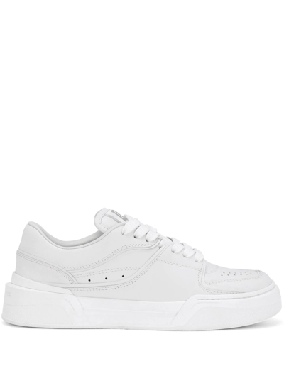 Shop Dolce & Gabbana New Roma Leather Sneakers In White
