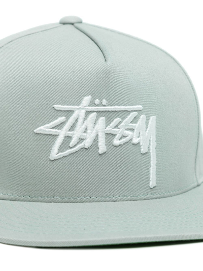 Shop Stussy Embroidered Logo Cap In Green