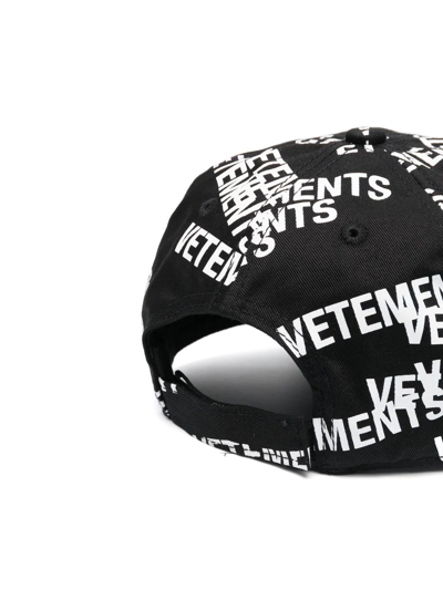 Vetements Logo Print Six-panel Cap In Black