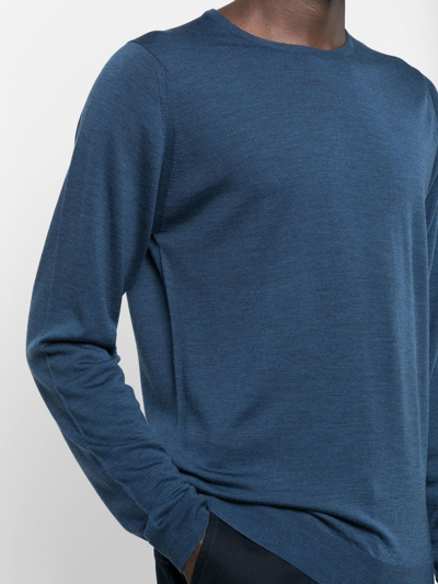 John Smedley Marcus Extra Fine Merino Wool Jumper Clothing In Blau