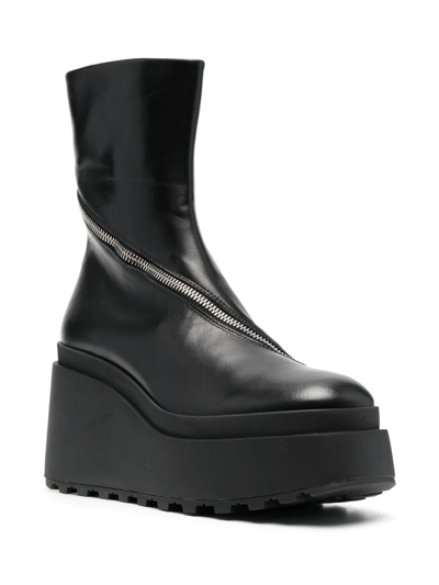 Shop Vic Matie Platform Leather Ankle Boots In Schwarz