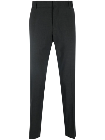 Shop Daniele Alessandrini Wool-blend Tailored Trousers In Grey