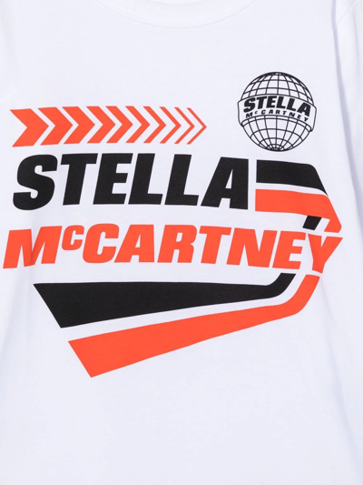Shop Stella Mccartney Logo Graphic-print Long-sleeve T-shirt In Weiss