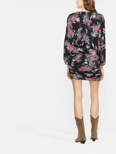 Shop Iro Floral-print Mini Dress In Schwarz