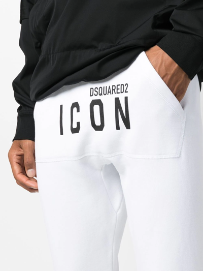 Shop Dsquared2 Icon-print Track Pants In Weiss