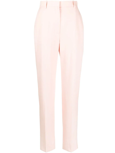 Shop Alexander Mcqueen High Waist Tailored Trousers In Rosa