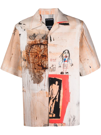 Shop Misbhv Graphic-print Shirt In Nude