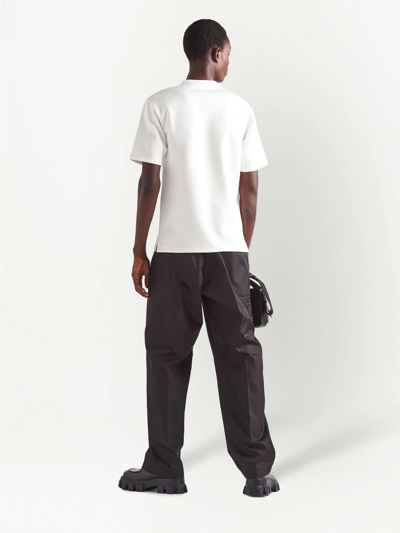 Shop Prada 3d Logo Cotton-blend T-shirt In Weiss