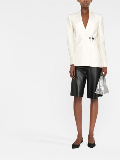 Shop Givenchy Slim-fit U-lock Buckle Blazer In White