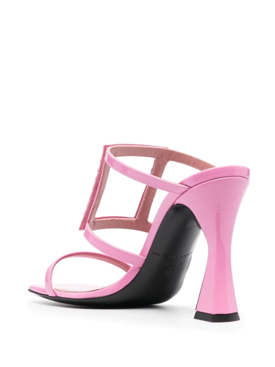 Shop Les Petits Joueurs Gem-embellished 105mm Heeled Mules In Rosa