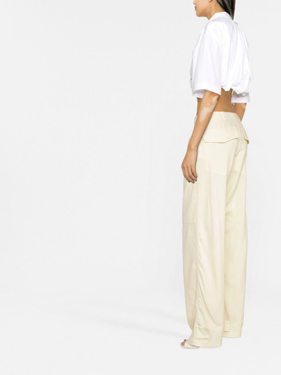 Shop Jacquemus La Chemise Silpa Cropped Shirt In Weiss