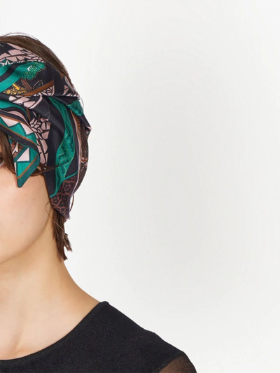 Ferragamo Nirvana Print Twilly Band In Schwarz