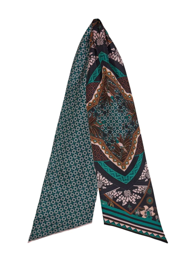 Ferragamo Nirvana Print Twilly Band In Schwarz