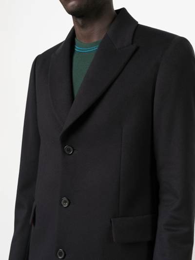 Shop Paul Smith Single-breasted Coat In Blau