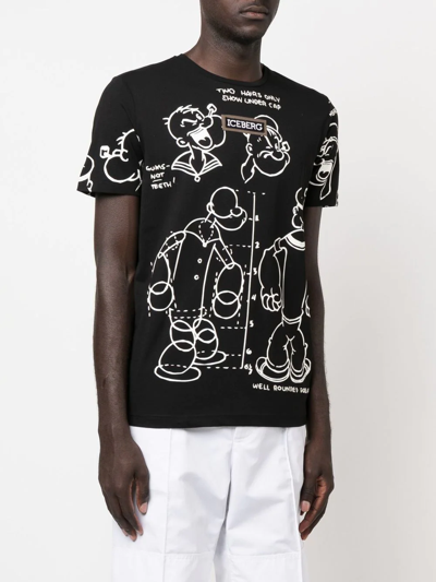 Shop Iceberg Peanuts Graphic-print T-shirt In Schwarz